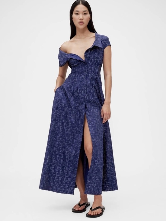 GAP Dresses & Skirts - GAP studio sold out! Navy Blue Polka Dot Maxi Dress
